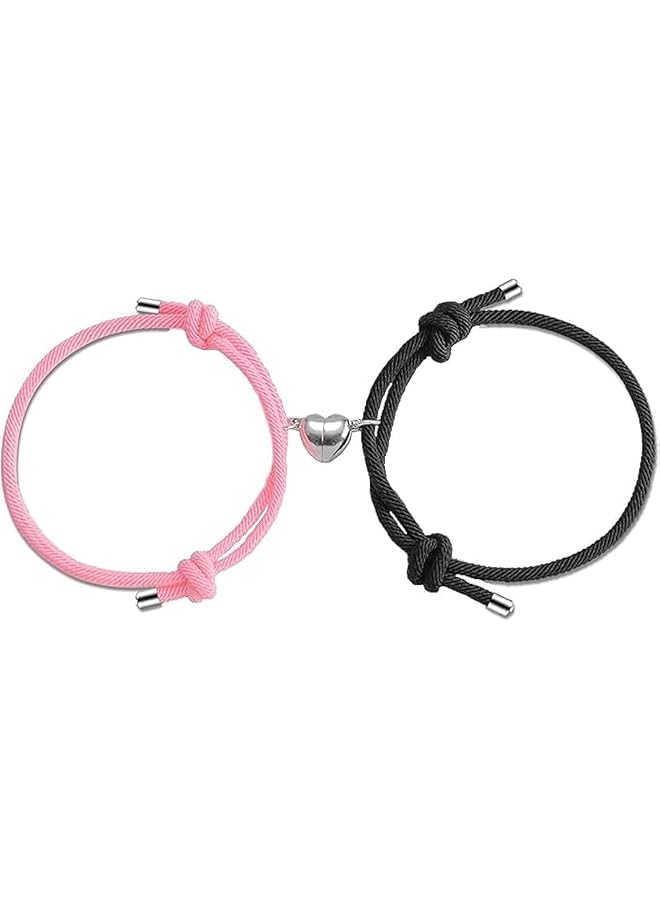 erorex 2Pcs Couples Bracelets For Women Men Heart Bracelets For Couples Matching Bracelets For Best Friend Boyfriend And Girlfriend