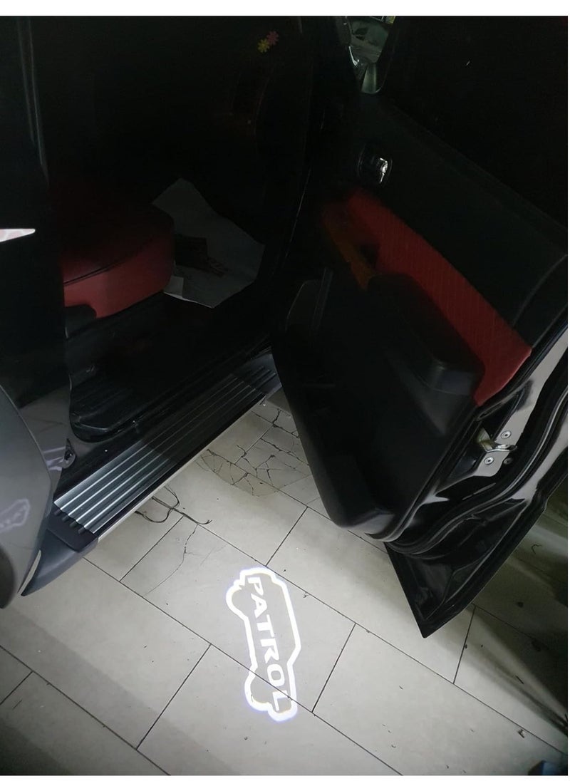 Vierex - Nissan Patrol Super Safari Y61 Welcome Door Logo Light Special Design For VTC Group Y61 Accessories No-Fade Glass Lens HD Projector Light 2pc Set - Image 1