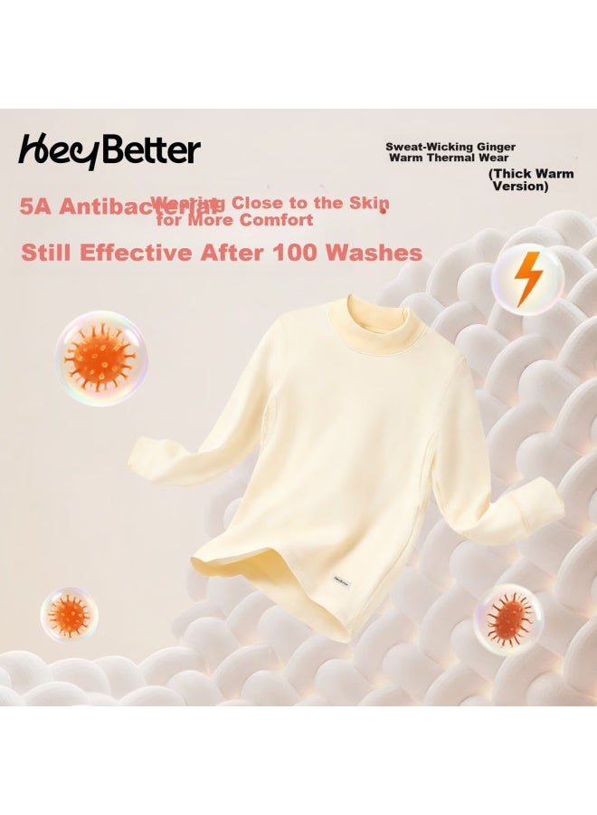 Heybetter Thick Warm Ginger Heated Children's Thermal Underwear Set Suitable For -15°~0°c - Image 2