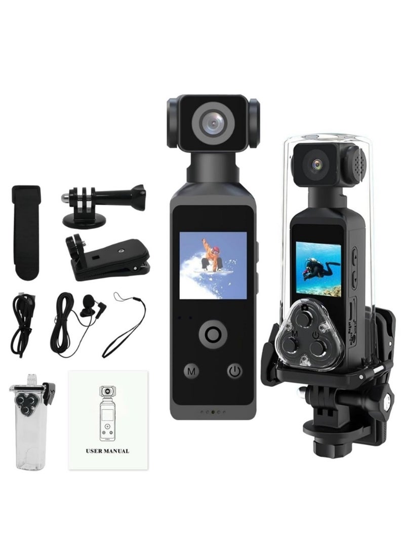 Generic 4K HD Pocket Action Camera – 16MP Waterproof Sports Cam (30m/98ft) with 3" LCD, 270° Rotatable Wide Angle Lens, Built-in WiFi, Vlogging & Underwater Camera - Image 1
