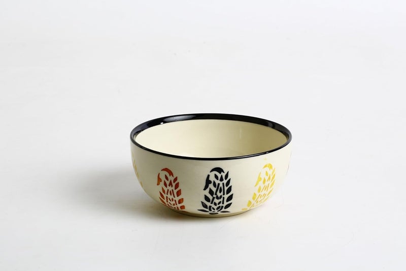 Caffeine Ceramic Handmade Black Boota Serving Bowl Set of 4 - Image 4