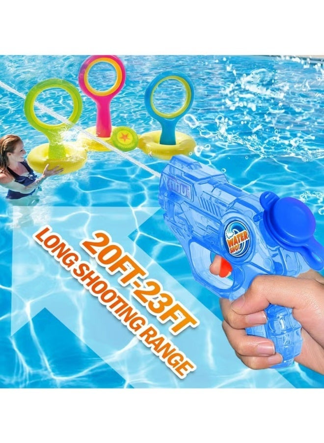 2 Pcs Mini Water Gun for Kids Toddler, Holi Pichkari for Kids Swimming Pool Accessories Water Games Water Pool Toys 5-7M Long Range Super Water Soaker Squirts Blasters Gun (Multicolour) - Image 4