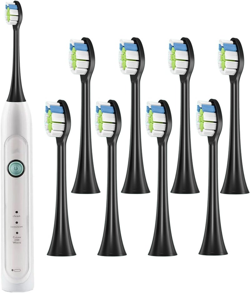 WUNIAK 8 Pack Replacement Toothbrush Heads for Philips Sonicare 6500,Soft Bristles Electric Refills, Deep Cleaning Snap-On Compatible, Black - Image 1
