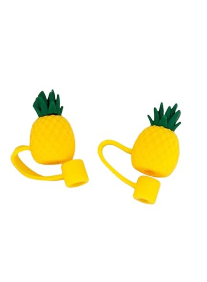 Bhavya Optic® Silicone Straw Cover with Cartoon Design, Dust Protector for Drinking Straws (Yellow Pineapple) - Image 5