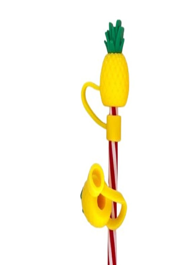 Bhavya Optic® Silicone Straw Cover with Cartoon Design, Dust Protector for Drinking Straws (Yellow Pineapple) - Image 3