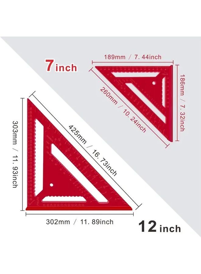 12 Inch Red Industrial ABS Triangle Ruler 90 Degree High Precision Measuring Tool - Image 5
