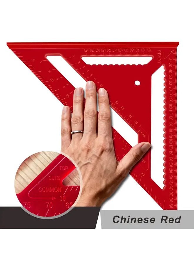 12 Inch Red Industrial ABS Triangle Ruler 90 Degree High Precision Measuring Tool - Image 3