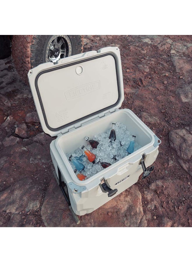 لايف تايم حافظة تبريد عالية الأداء للمخيمات مع عجلات لون حجر الخفاف والأخضر العسكري 61.5 لتر 91179 - Image 4