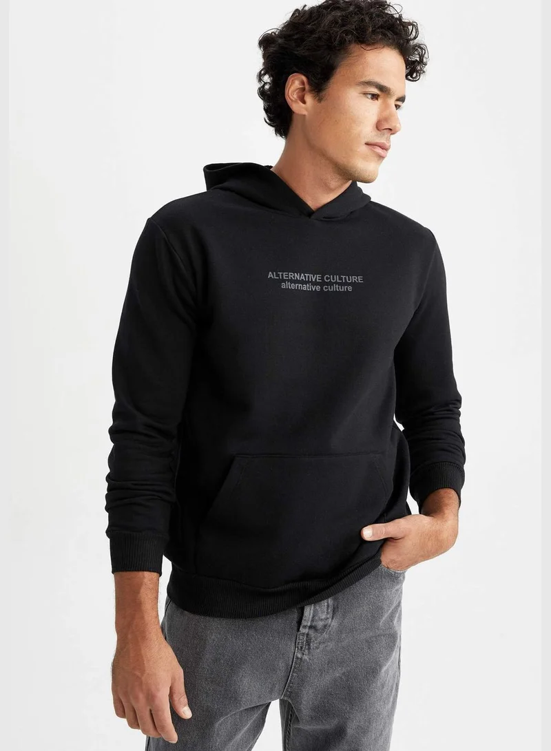 DeFacto Man Hooded Knitted Sweatshirt
