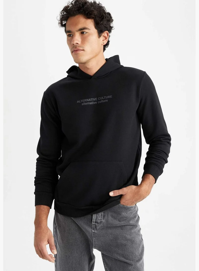 DeFacto Man Hooded Knitted Sweatshirt