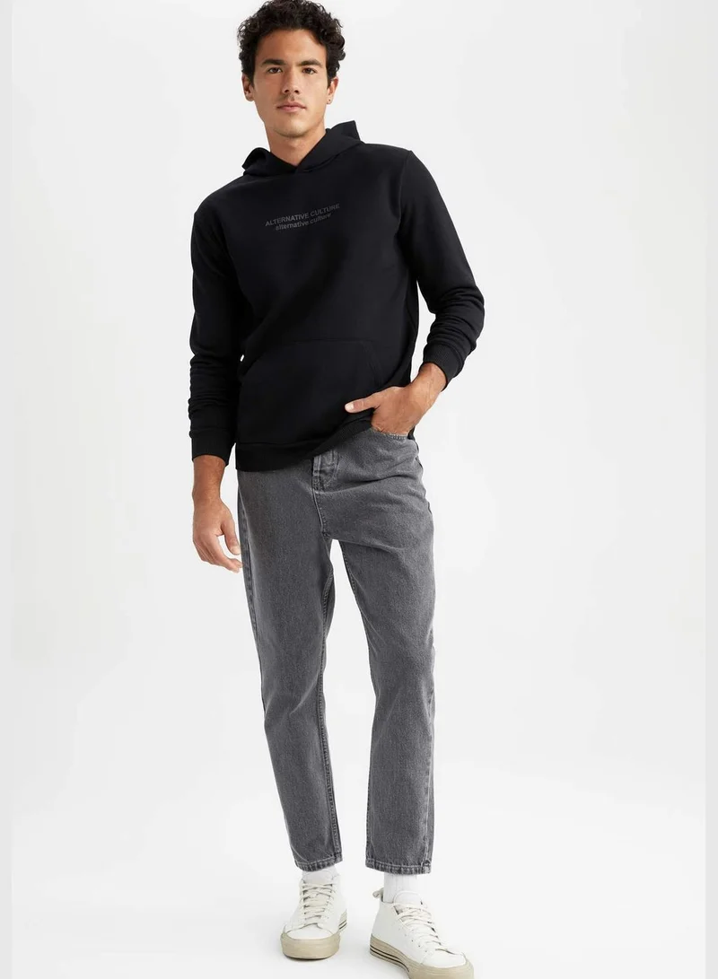 DeFacto Man Hooded Knitted Sweatshirt