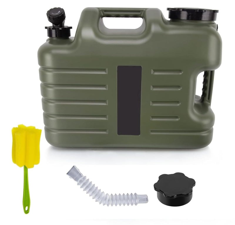 Nasmodo Camping Water Can with Tap Portable Camping Picnic Hiking Water Storage Container for Travelling Dispenser Barrel with Faucet (Green, 18.5 L) - Image 1