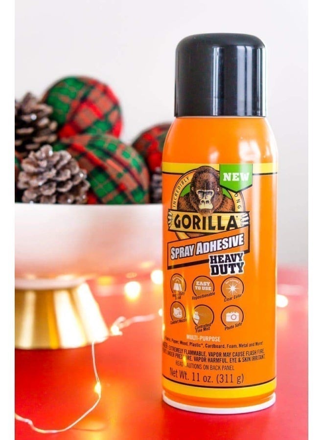 Gorilla Heavy Duty Spray Adhesive, Multipurpose and Repositionable, 11 Ounce, Clear, (Pack of 1) - Image 3