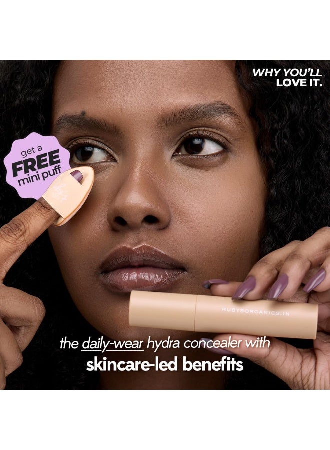 Ruby's Organics Liquid-Cream Concealer for Under-eye Dark Circles & Pigmentation, Full Coverage, Under Eye Cream with Bakuchiol, Easily Blendable, Highly Pigmented, Natural, All Indian Skin Types - HC3.5, 6.5ml - Image 4