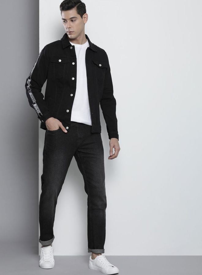 The Indian Garage Co Men Slim Fit Solid Round Neck Long Sleeves Jacket - Image 4