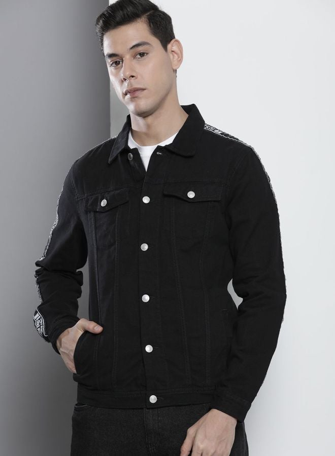 The Indian Garage Co Men Slim Fit Solid Round Neck Long Sleeves Jacket - Image 3