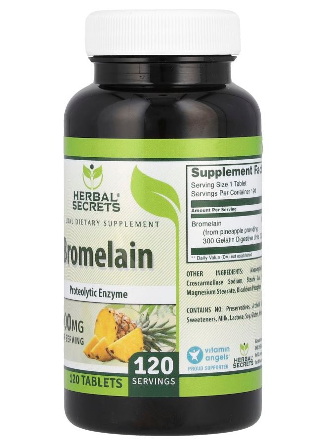 Herbal Secrets Bromelain 500 mg 120 Tablets - Image 2