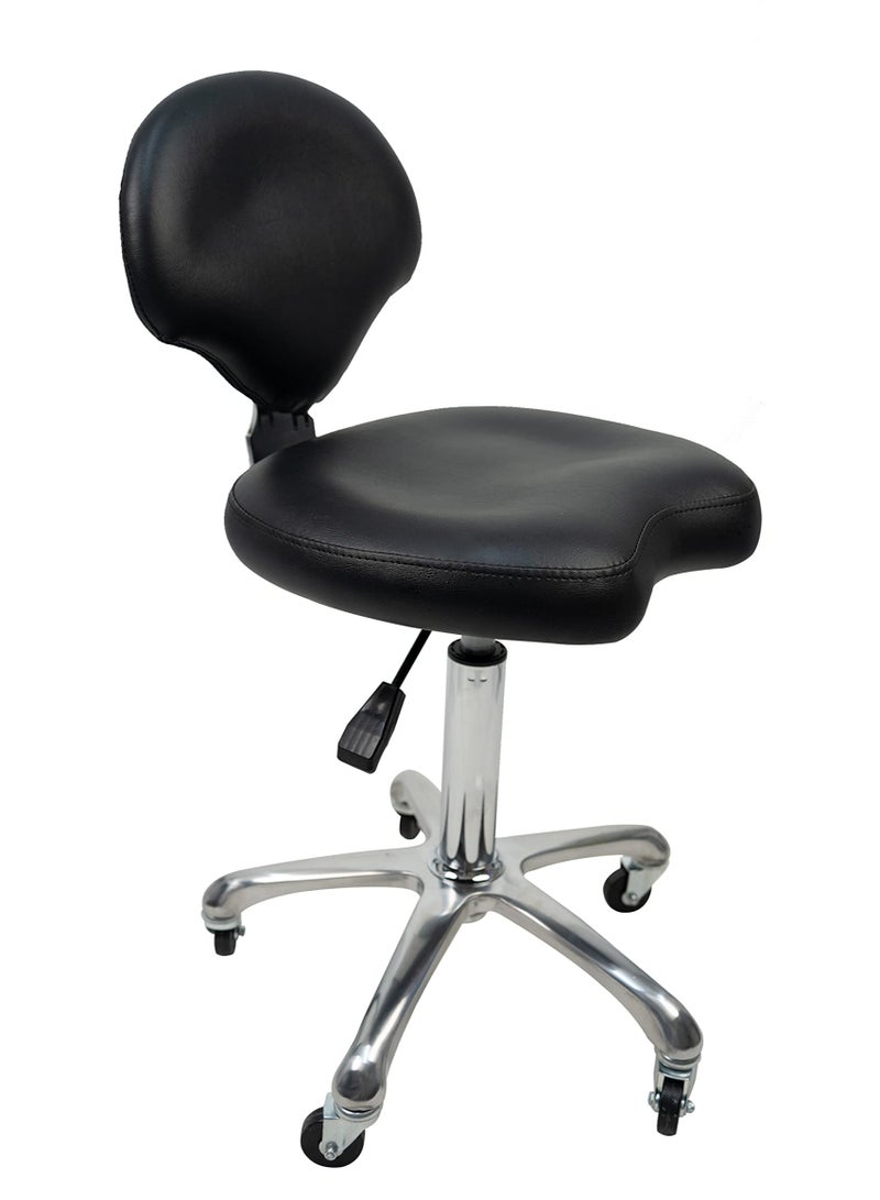 Meishida Rolling Stool Chair Adjustable Pully Stool Salon Chair with Backrest Home and Office Chair - Image 1