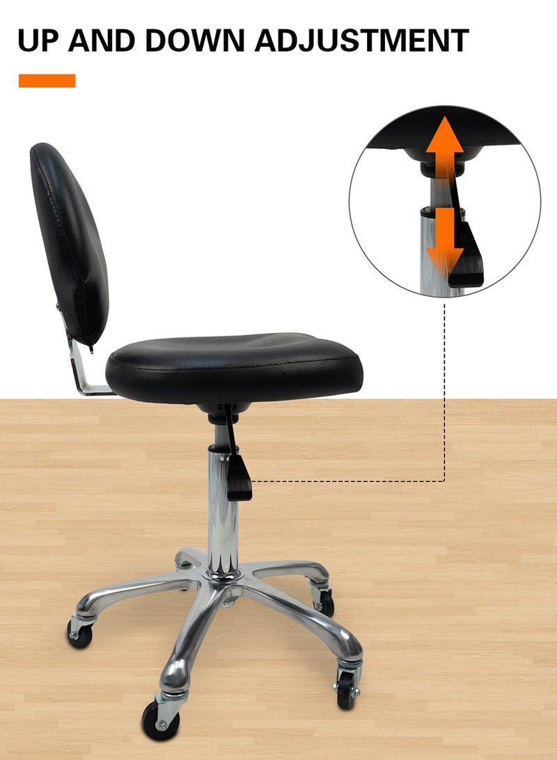 Meishida Rolling Stool Chair Adjustable Pully Stool Salon Chair with Backrest Home and Office Chair - Image 4