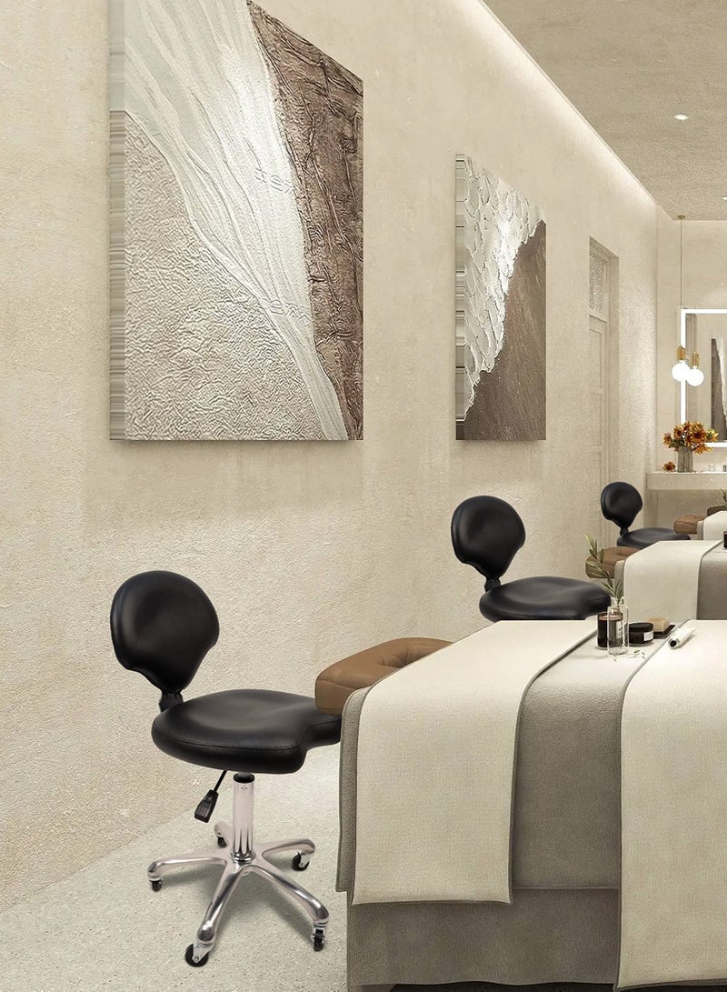 Meishida Rolling Stool Chair Adjustable Pully Stool Salon Chair with Backrest Home and Office Chair - Image 5