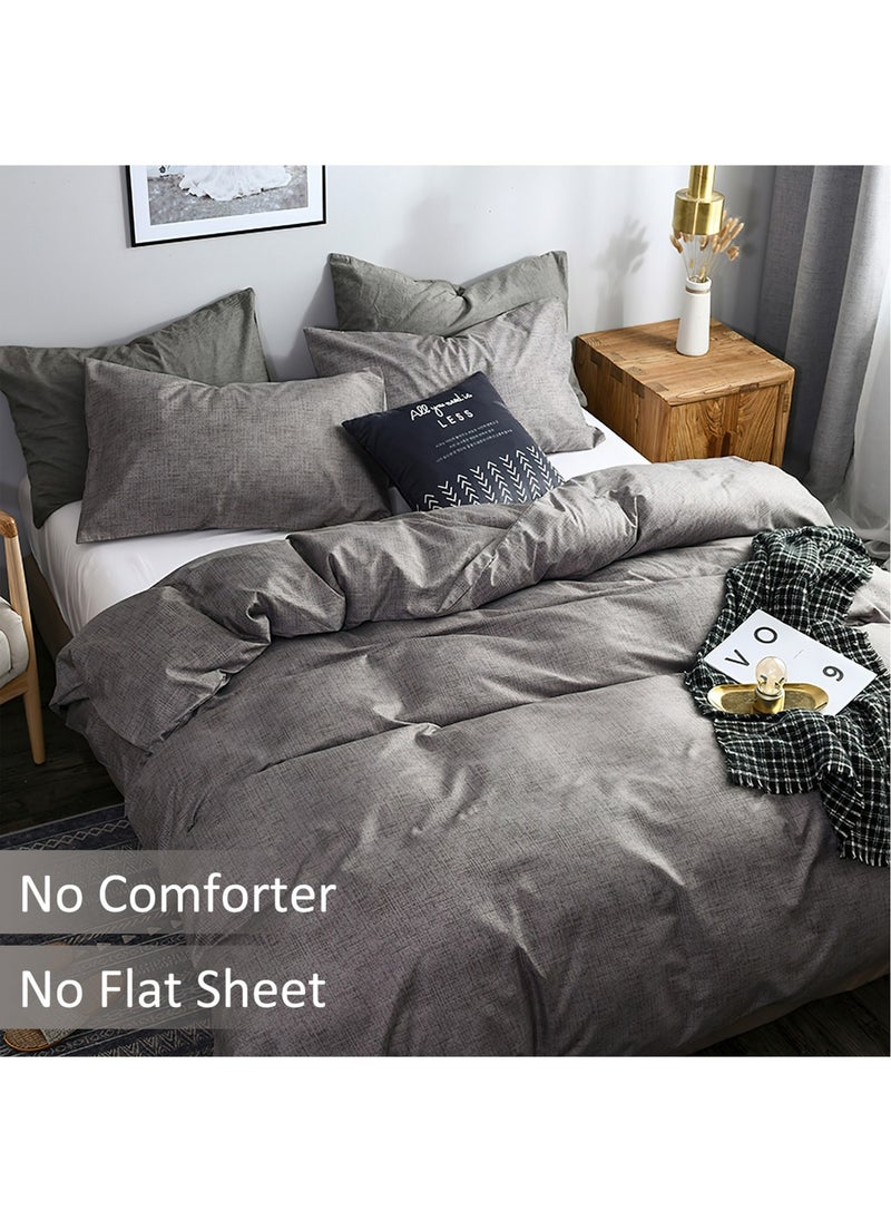 LEFAFA Cotton Duvet Cover Set, 100% Washed Microfiber, Soft and Breathable 3 Pieces, 1 Duvet Cover 220x240cm with Zipper Closure and 2 Pillow Shams, Comforter Not Included  - Image 3