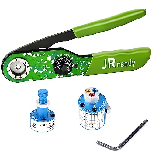 JRready ST2165 M22520/1-01 Crimp Tool Kit NEW-ASF1G Crimping Tool with Universal screw adjustment UF2-5 and PH102 M22520/1-02 Turret Head Positioner for 12-26 AWG Wire Harness - Image 1