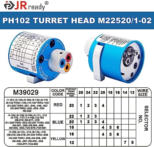 JRready ST2165 M22520/1-01 Crimp Tool Kit NEW-ASF1G Crimping Tool with Universal screw adjustment UF2-5 and PH102 M22520/1-02 Turret Head Positioner for 12-26 AWG Wire Harness - Image 5