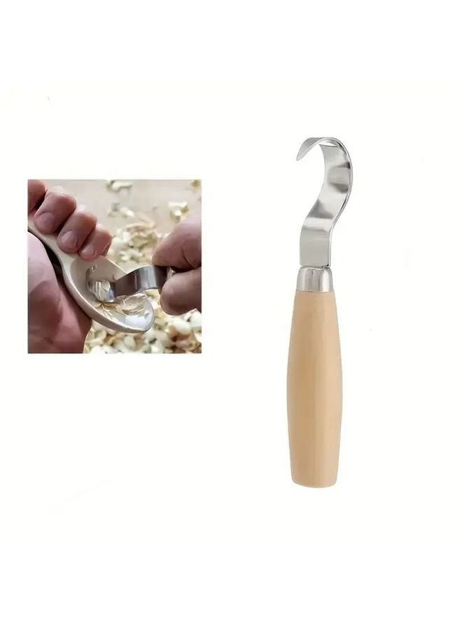 Scimitar Wood Carving Tools Spoon Engraving Kit With Bowl Scraper Curved Hand Knife - Image 2