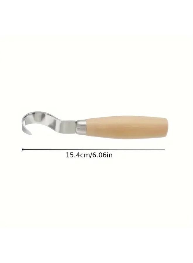 Scimitar Wood Carving Tools Spoon Engraving Kit With Bowl Scraper Curved Hand Knife - Image 3