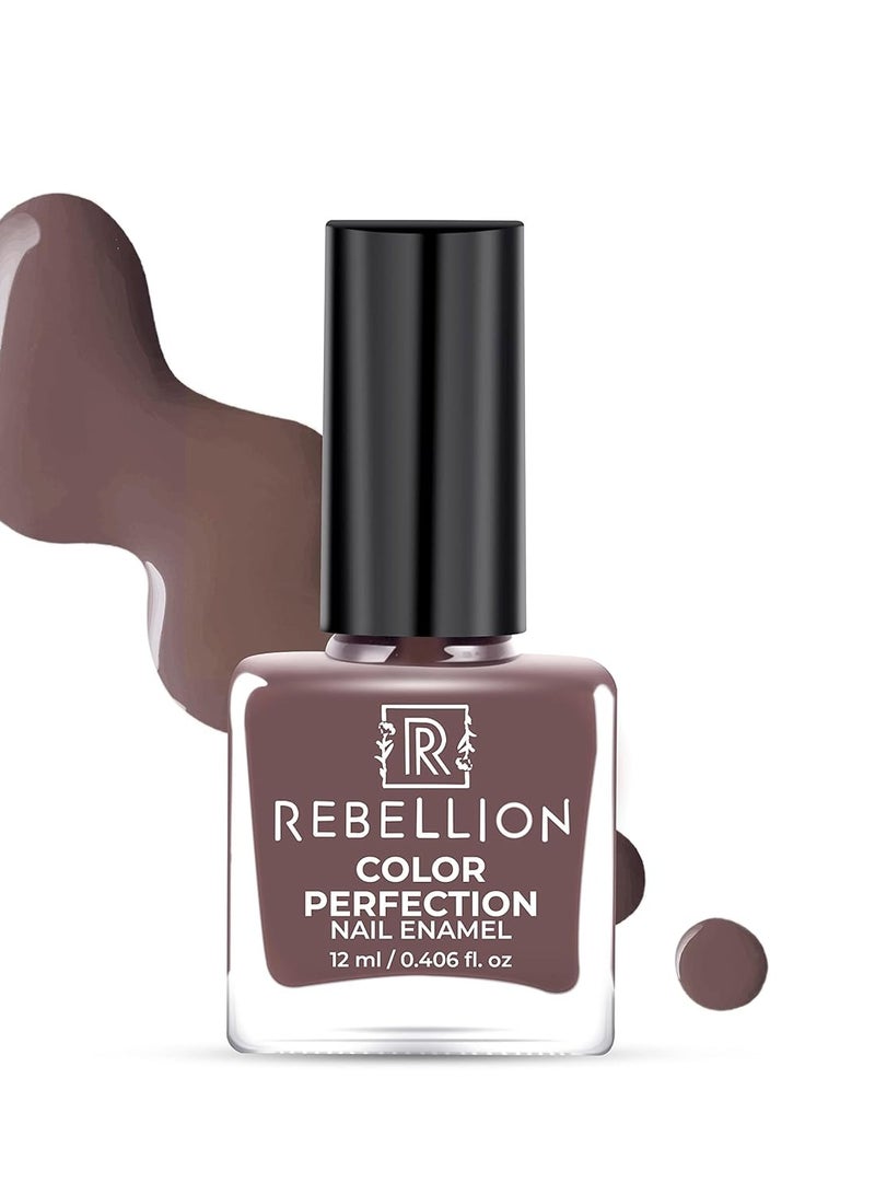 Rebellion Color Perfection Nail Enamel 12ml Coffee brown Mentrap Brown RG12 - Image 1
