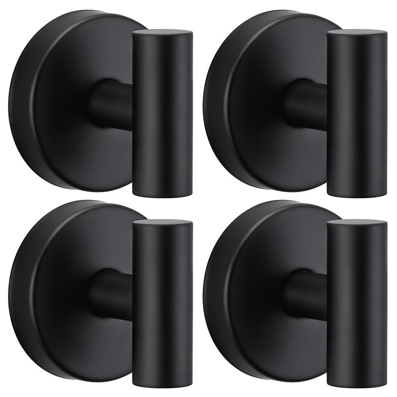 warlve Heavy Duty Reusable Suction Cup Hooks for Shower No Drill BathroomGlassMirrorTiles Metal and Smooth NonPorous Surfaces for Towels Robes Loofahs4 Matte Black - Image 2