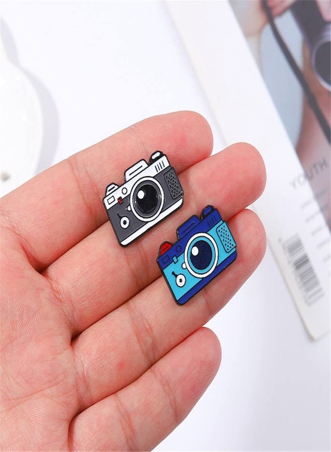 ulricar 4pcs Creative Cartoon Camera Brooch Fashion Enamel Pin Photography Alloy Badges Outdoor Travel Brooch Bag Clothes Hat Decoration for Men Women Girls Kids Gift - Image 5