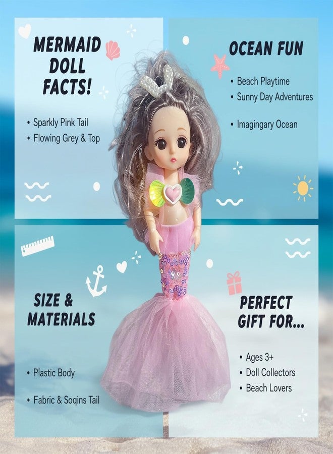 DISILA TRADERS Mermaid Doll Toy with Moving Limbs | Long Shining Hair and Dress Doll for Kids - Image 3