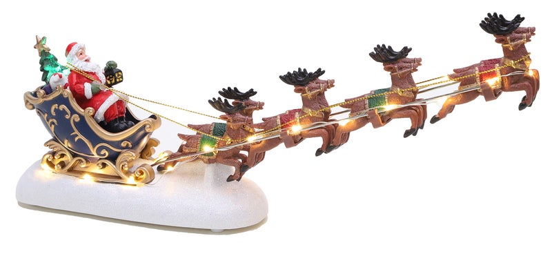 Christmas Concepts 340mm 134 Battery Operated LED Light Up  Santas Sleigh  Flying Reindeer Scene  Traditional Christmas Scenes