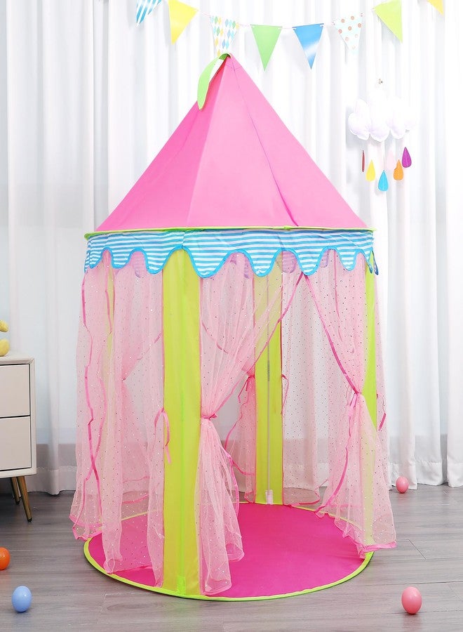 LimitlessFunN Princess Kids Play Tent | Includes Star Lights & Carrying Case |, Children Indoor Castle Playhouse for Girls, Baby, Toddlers, 41" D x 41" W x 53" H - Image 2