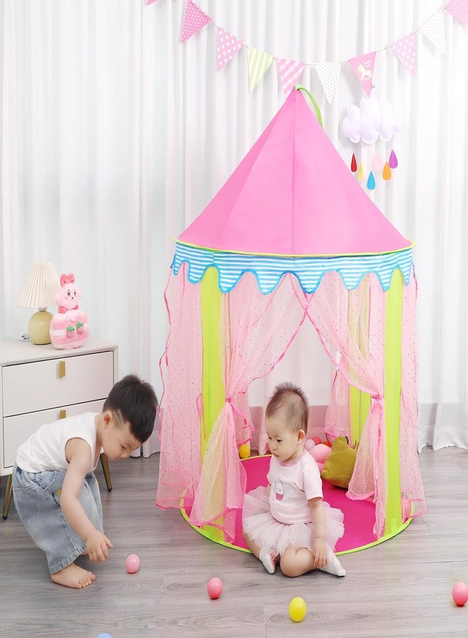 LimitlessFunN Princess Kids Play Tent | Includes Star Lights & Carrying Case |, Children Indoor Castle Playhouse for Girls, Baby, Toddlers, 41" D x 41" W x 53" H - Image 3