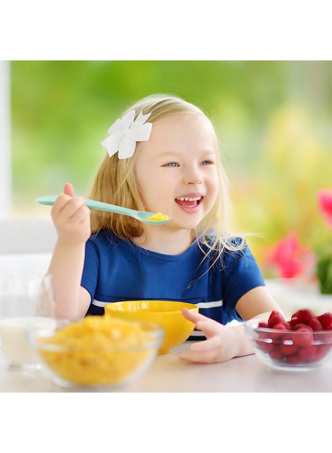 باندا إير مجموعة من 7 ملاعق تغذية للأطفال من PandaEar مصنوعة من السيليكون، ملعقة تدريب للمرحلة الأولى، أدوات تغذية للأطفال، خالية من مادة BPA، صديقة للعلكة، ملعقة فطام للأطفال برأس ناعم - Image 3