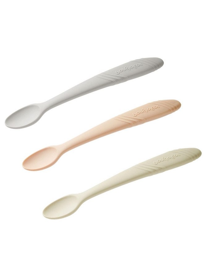 باندا إير مجموعة من 7 ملاعق تغذية للأطفال من PandaEar مصنوعة من السيليكون، ملعقة تدريب للمرحلة الأولى، أدوات تغذية للأطفال، خالية من مادة BPA، صديقة للعلكة، ملعقة فطام للأطفال برأس ناعم - Image 2