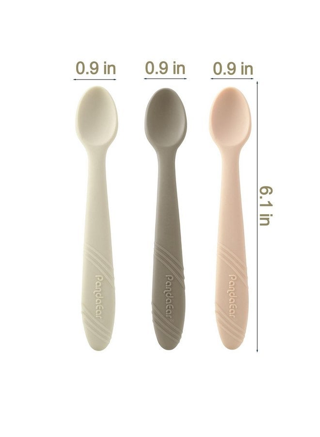 باندا إير مجموعة من 7 ملاعق تغذية للأطفال من PandaEar مصنوعة من السيليكون، ملعقة تدريب للمرحلة الأولى، أدوات تغذية للأطفال، خالية من مادة BPA، صديقة للعلكة، ملعقة فطام للأطفال برأس ناعم - Image 4