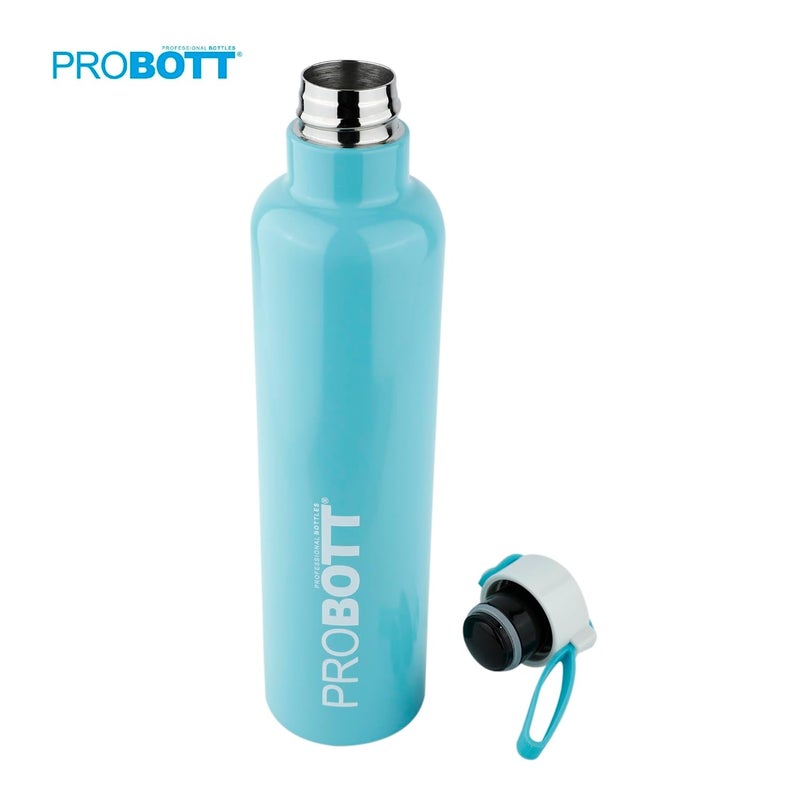 PROBOTT Probott Bang 600 ml Thermosteel Vacuum Insulated Double Walled Flask, Stainless Steel Water Bottle, Blue| Screw Cap | Hot and Cold | Leakproof | Water, Tea, Coffee, Gym, College, Office, Travel  - Image 2