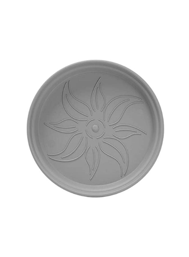 Mintra Round Flower Pot Planter with bottom tray - Plastic | Color - Grey | Size - 22x22x24cm | Asthetically Decorate Your Terrace, Garden or Patio. Ideal for outdoor or indoors - Image 3