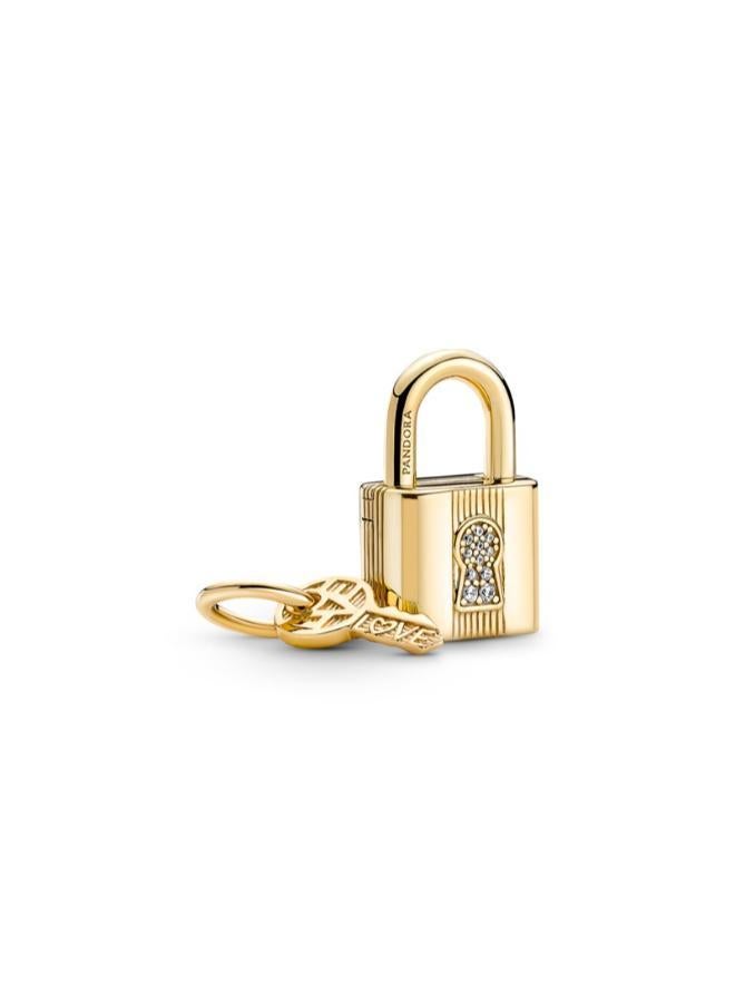 PANDORA Padlock & Key Dangle Charm - Image 1