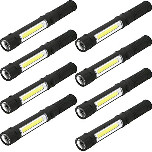 WUTL مصباح عمل LED COB مع قاعدة مغناطيسية ومشبك ضوء قلم متعدد الوظائف، 8 عبوات - Image 1