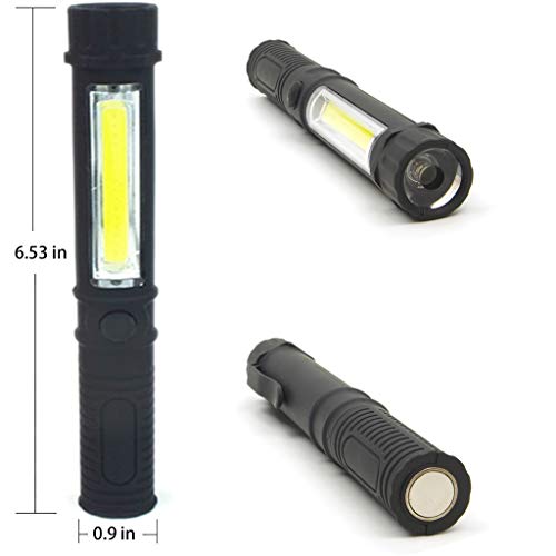 WUTL مصباح عمل LED COB مع قاعدة مغناطيسية ومشبك ضوء قلم متعدد الوظائف، 8 عبوات - Image 3