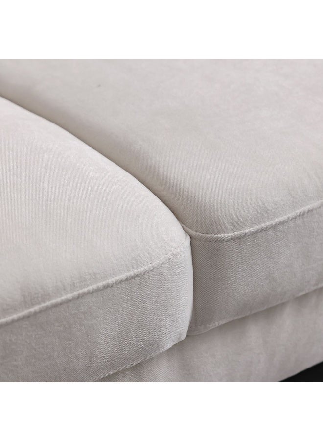 DANUBE HOME Benji 3 Seater Fabric Sofa | Modern Design Three Seat Sofas | Comfortable Living Room Furniture L213xW86xH86cm - Beige - Image 3