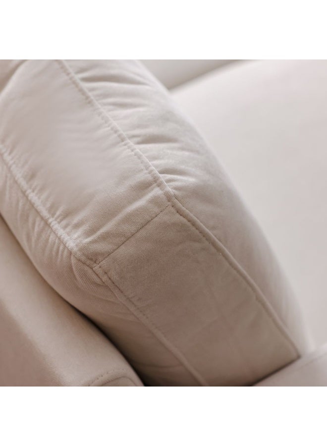 DANUBE HOME Benji 3 Seater Fabric Sofa | Modern Design Three Seat Sofas | Comfortable Living Room Furniture L213xW86xH86cm - Beige - Image 4