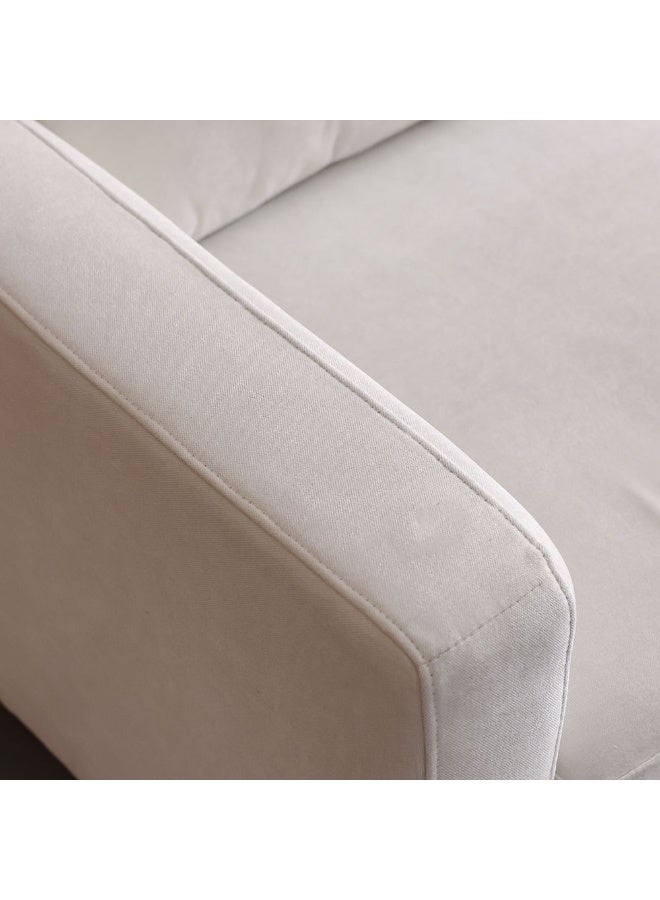 DANUBE HOME Benji 3 Seater Fabric Sofa | Modern Design Three Seat Sofas | Comfortable Living Room Furniture L213xW86xH86cm - Beige - Image 2