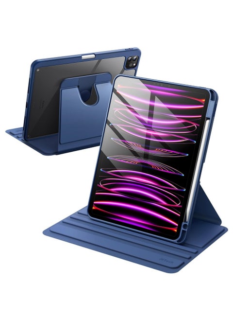 Rotating Cover Case for iPad Pro 11 inch M4 (2024) A2836,A2837,A3006 with Pencil Holder, 360 Degree Rotation Protective Stand Cover Clear Back, Auto Wake/Sleep For 2024 Pro 11 inch M4 case