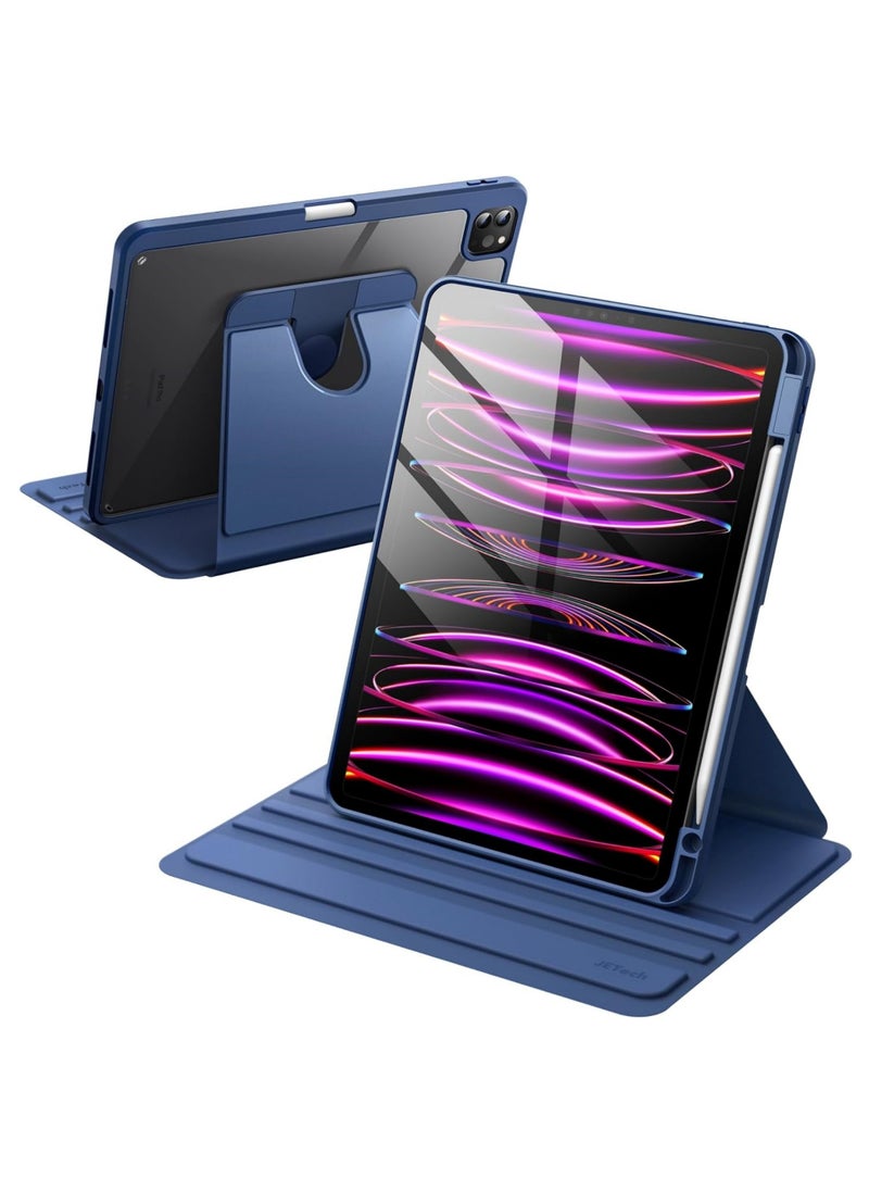 Rock Pow - Rotating Cover Case for iPad Pro 11 inch M4 (2024) A2836,A2837,A3006 with Pencil Holder, 360 Degree Rotation Protective Stand Cover Clear Back, Auto Wake/Sleep For 2024 Pro 11 inch M4 case - Image 1