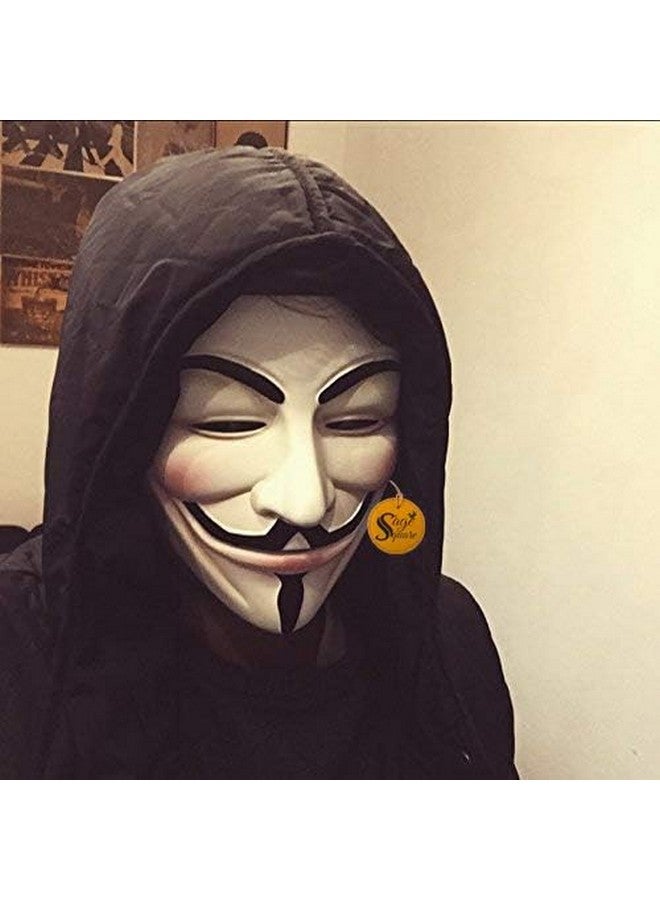 سايج سكوير قناع وجه سايج سكوير فينديتا كوميك، قناع فوكس، قناع وجه مجهول الإصدار VIP، مقاس مثالي، احتجاج كوسبلاي في فينديتا من دي سي كوميكس (أسود وأبيض) (قطعتان) - Image 4